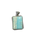Colgante Aragonita Rectángulo Plata Ley