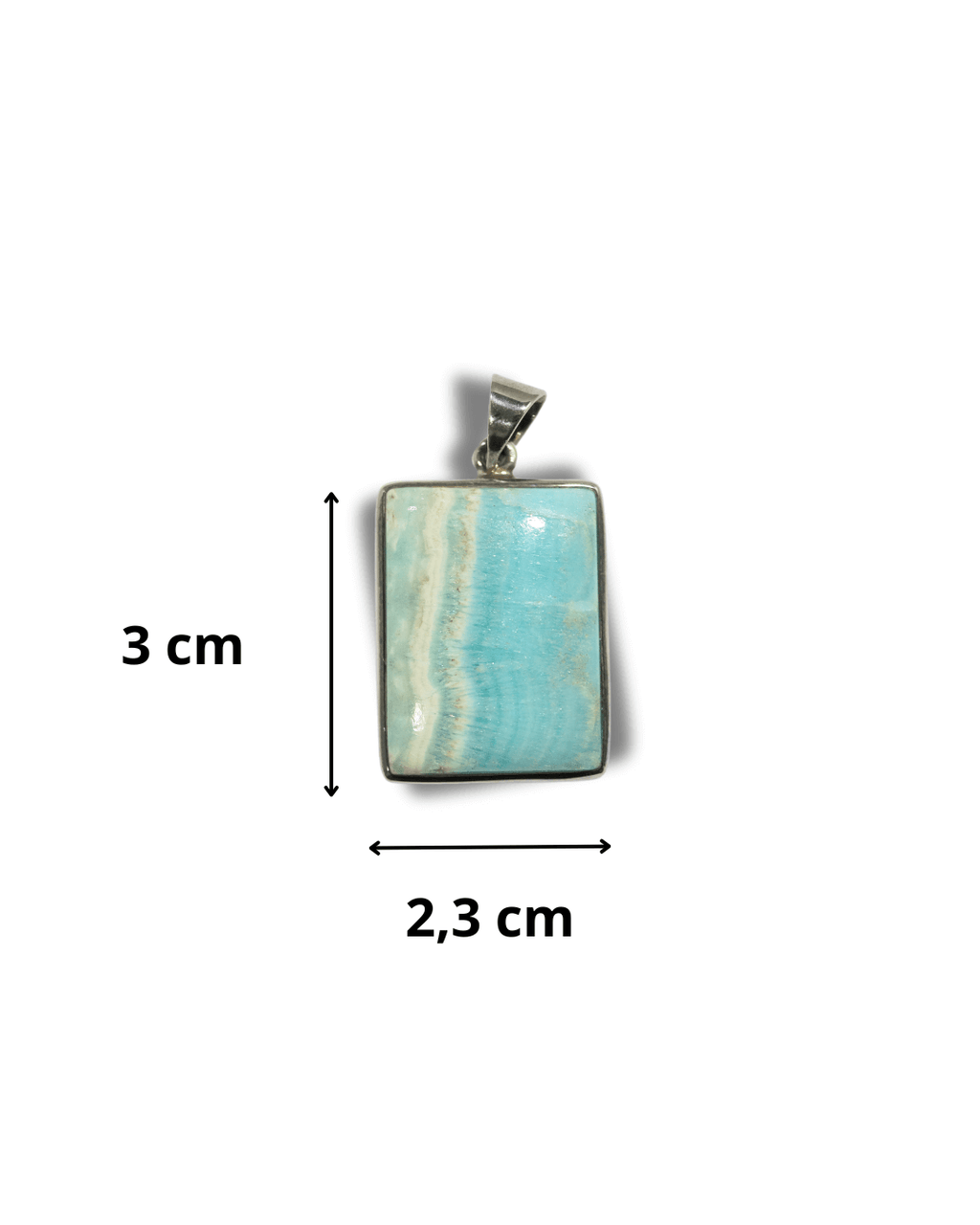 Colgante Aragonita Rectángulo Plata Ley