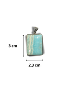 Colgante Aragonita Rectángulo Plata Ley