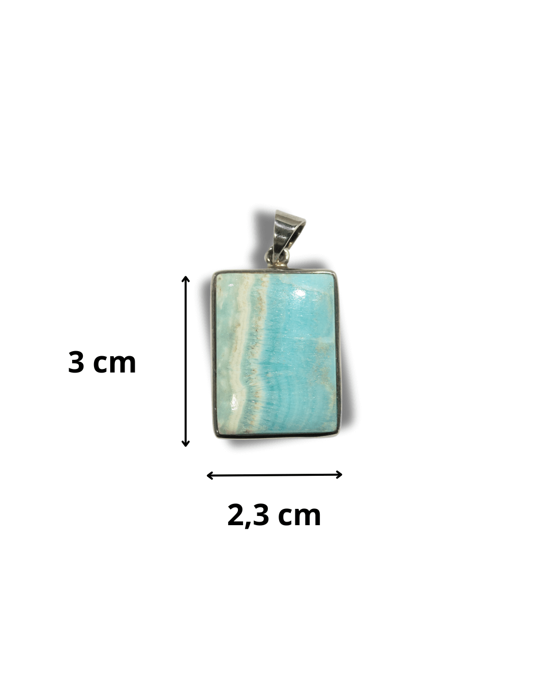 Colgante Aragonita Rectángulo Plata Ley