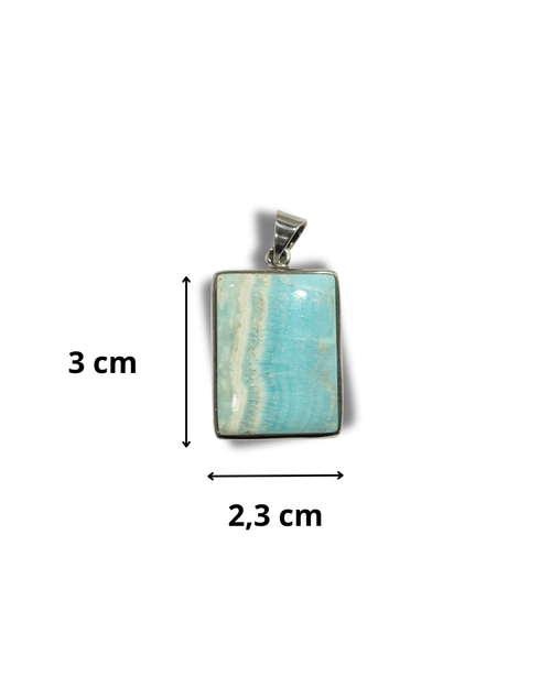 Colgante Aragonita Rectángulo Plata Ley