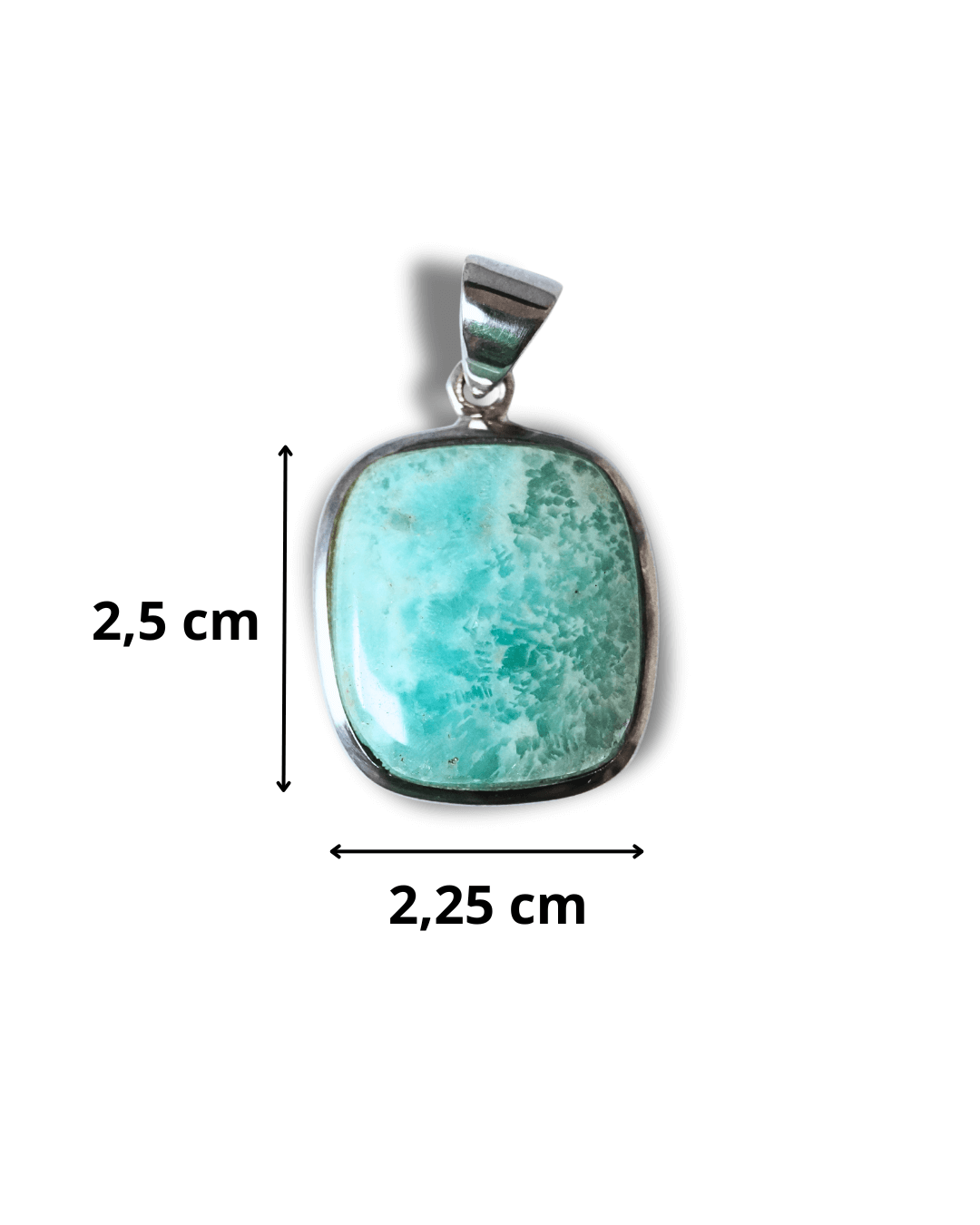 Colgante Aragonita Verde Plata Ley