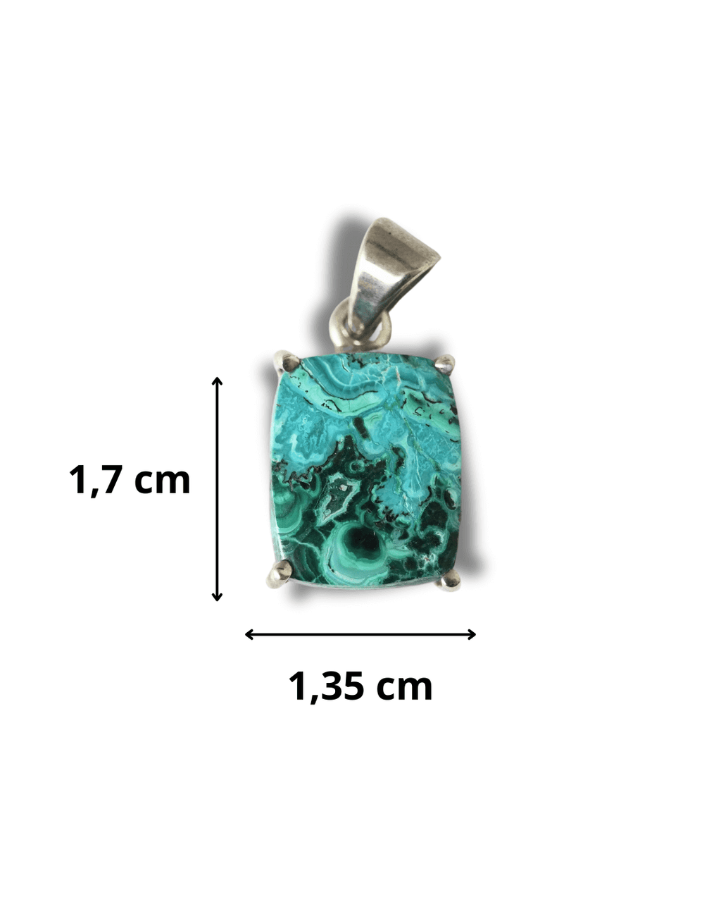 Colgante Crisocola con Malaquita Plata Ley