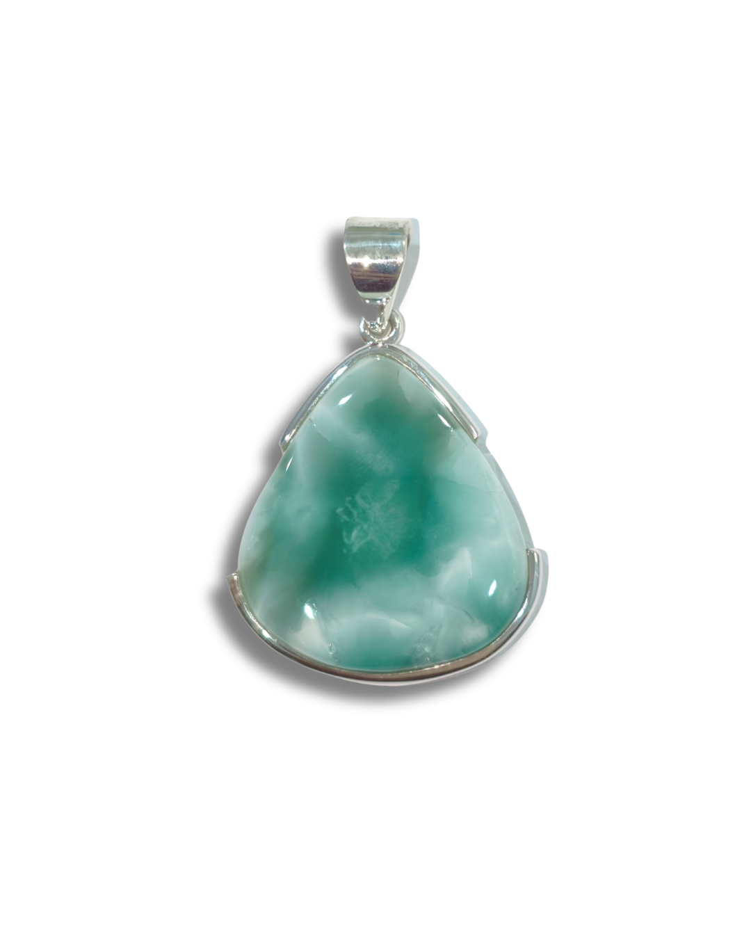Colgante Larimar Verde Plata Ley