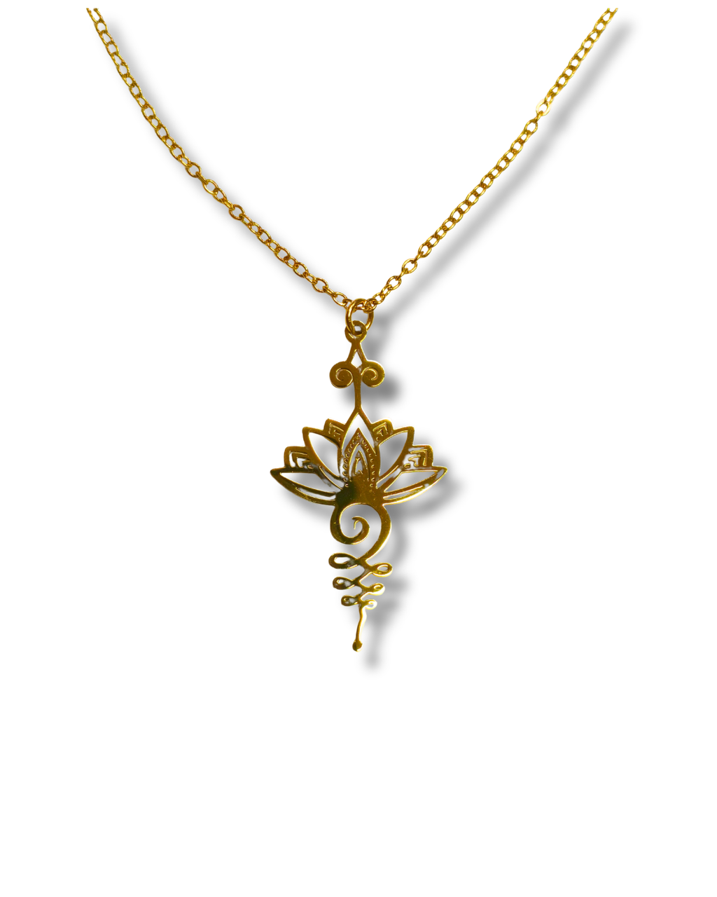 Colgante con Cadena Simbologia Acero Dorado LS07