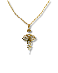 Colgante con Cadena Simbologia Acero Dorado LS07