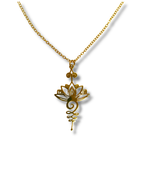 Colgante con Cadena Simbologia Acero Dorado LS07