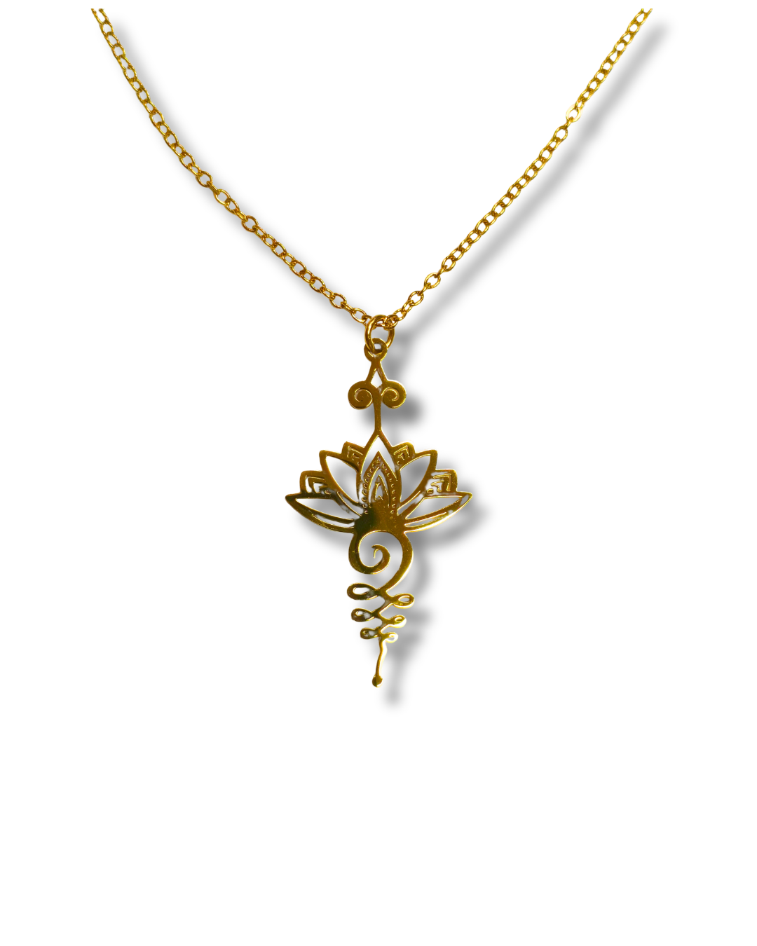 Colgante con Cadena Simbologia Acero Dorado LS07
