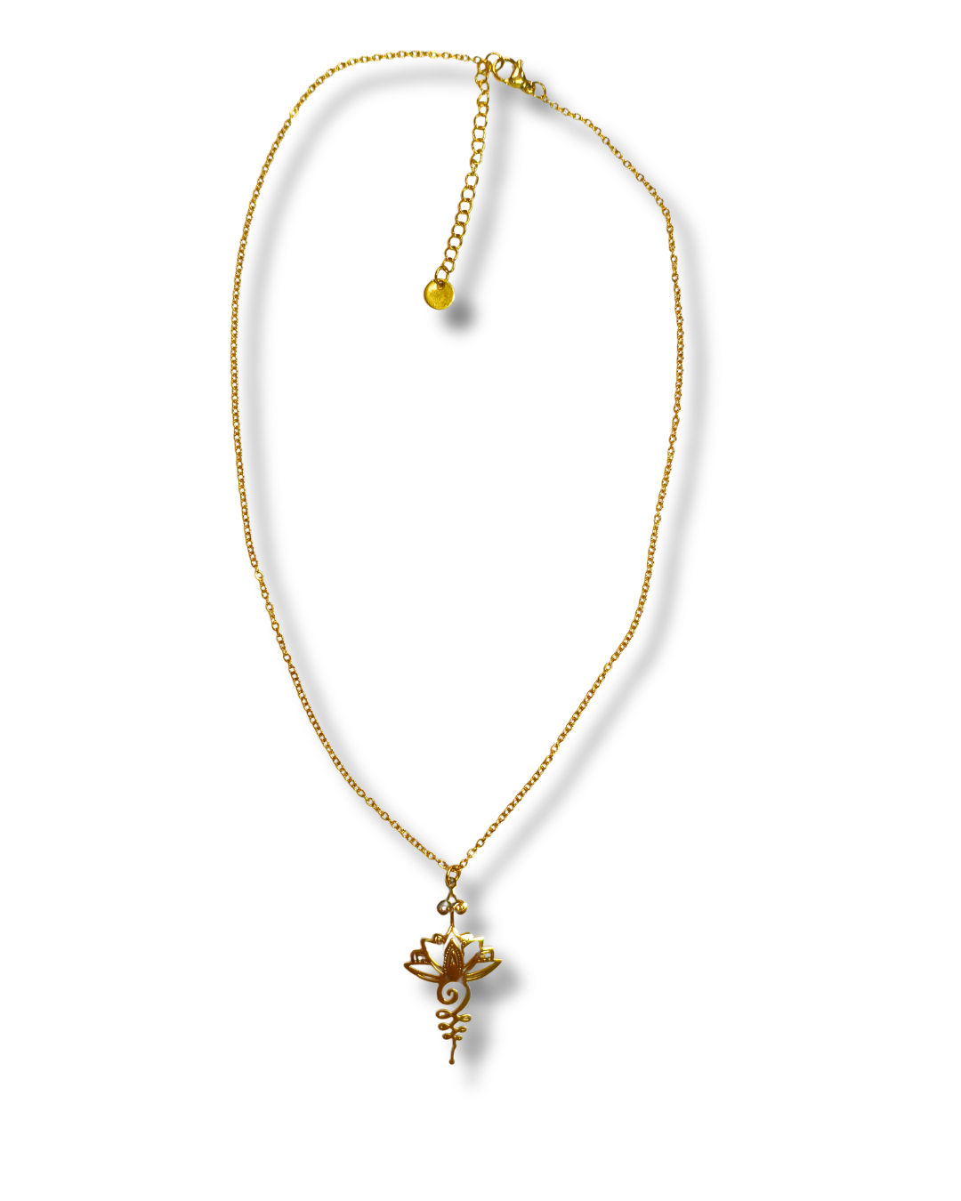 Colgante con Cadena Simbologia Acero Dorado LS07