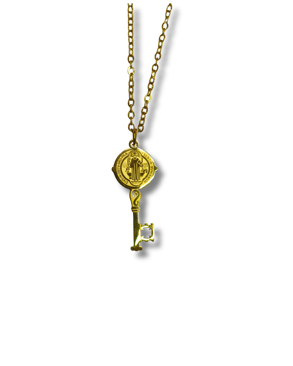 Colgante con Cadena Simbologia Acero Dorado LS09