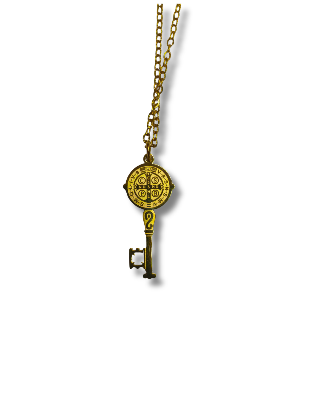 Colgante con Cadena Simbologia Acero Dorado LS09