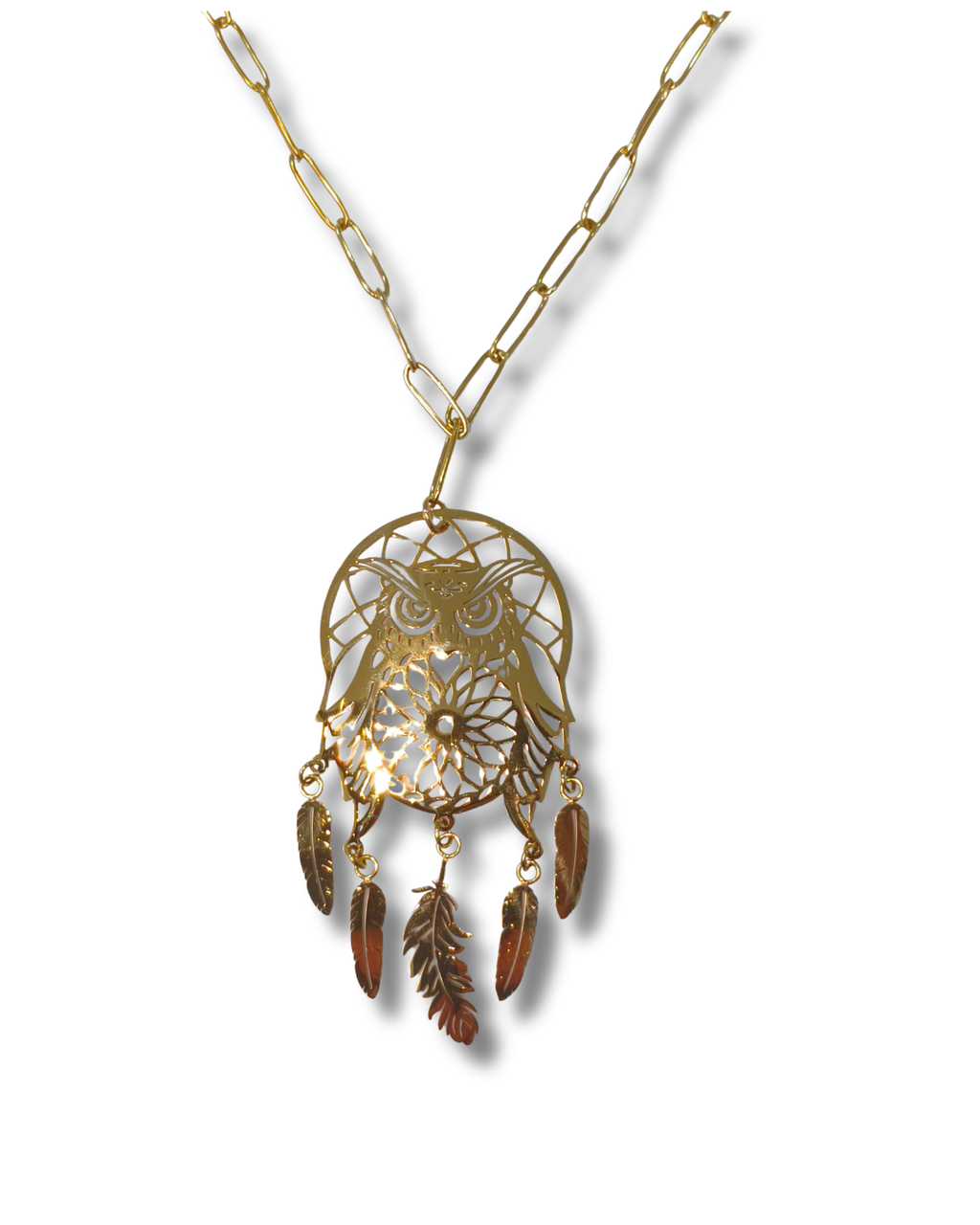 Colgante con Cadena Simbologia Acero Dorado LS01