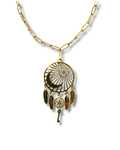 Colgante con Cadena Simbologia Acero Dorado LS02