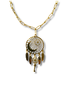 Colgante con Cadena Simbologia Acero Dorado LS02