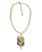 Colgante con Cadena Simbologia Acero Dorado LS02