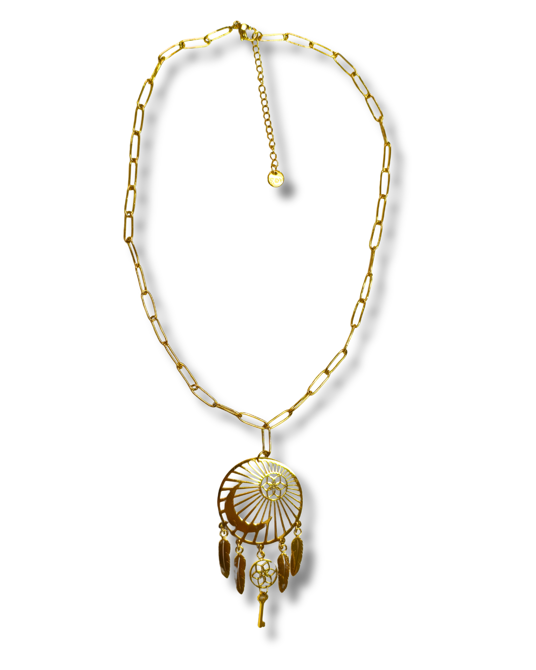 Colgante con Cadena Simbologia Acero Dorado LS02