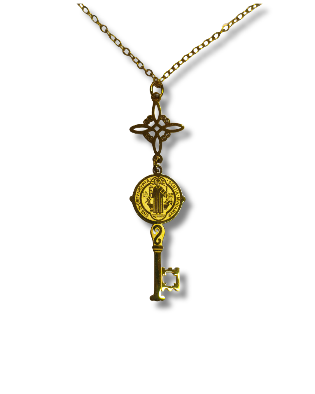 Colgante con Cadena Simbologia Acero Dorado LS05