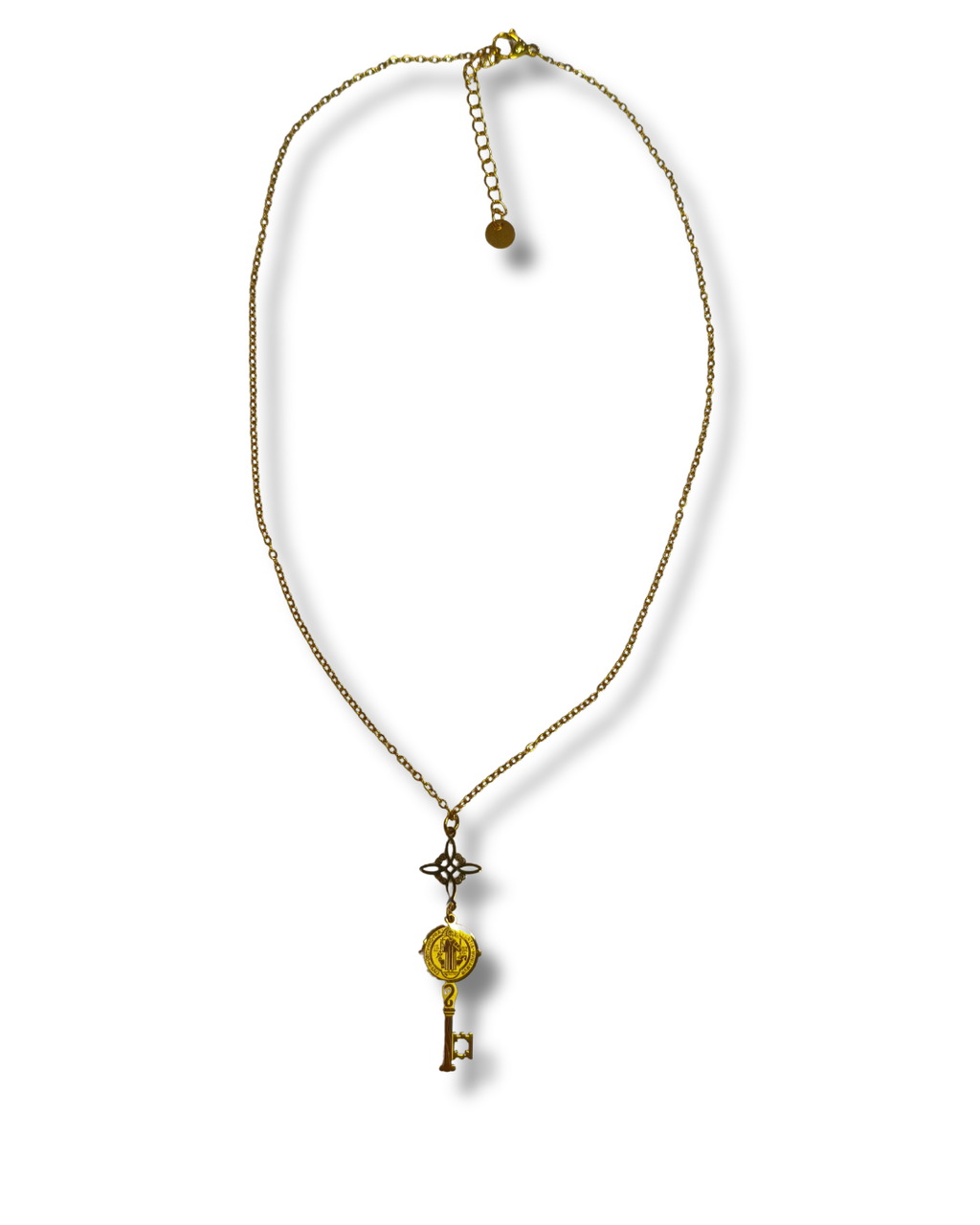 Colgante con Cadena Simbologia Acero Dorado LS05