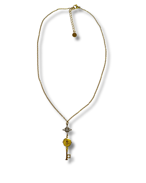 Colgante con Cadena Simbologia Acero Dorado LS05