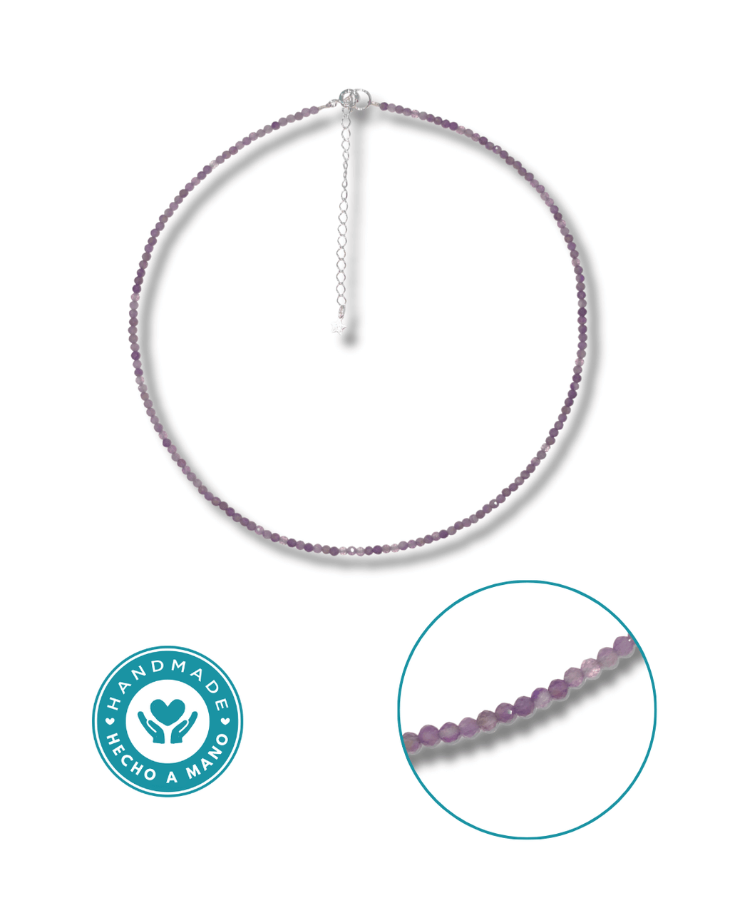 Gargantilla Amatista Plata Ley