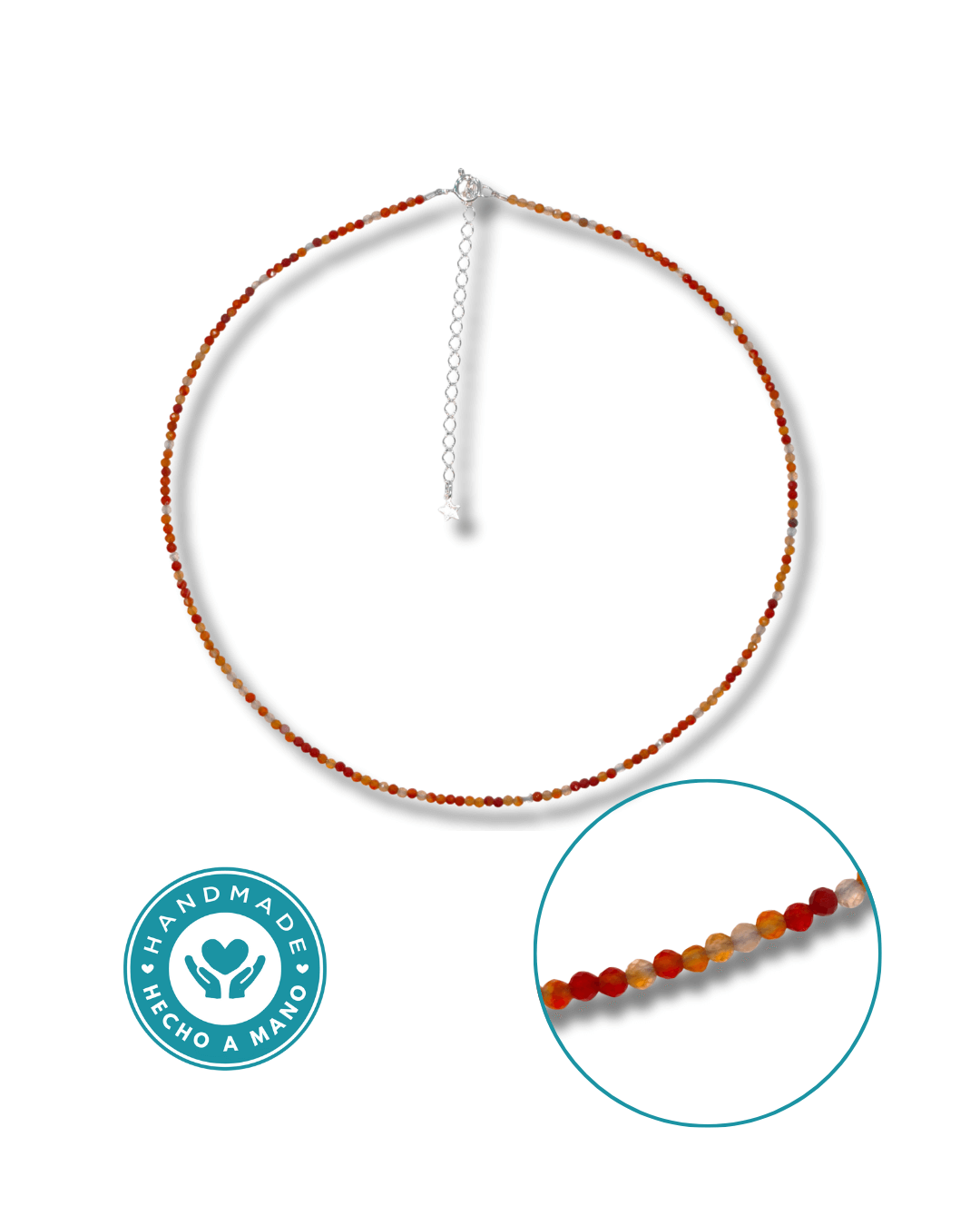 Gargantilla Cornalina Plata Ley