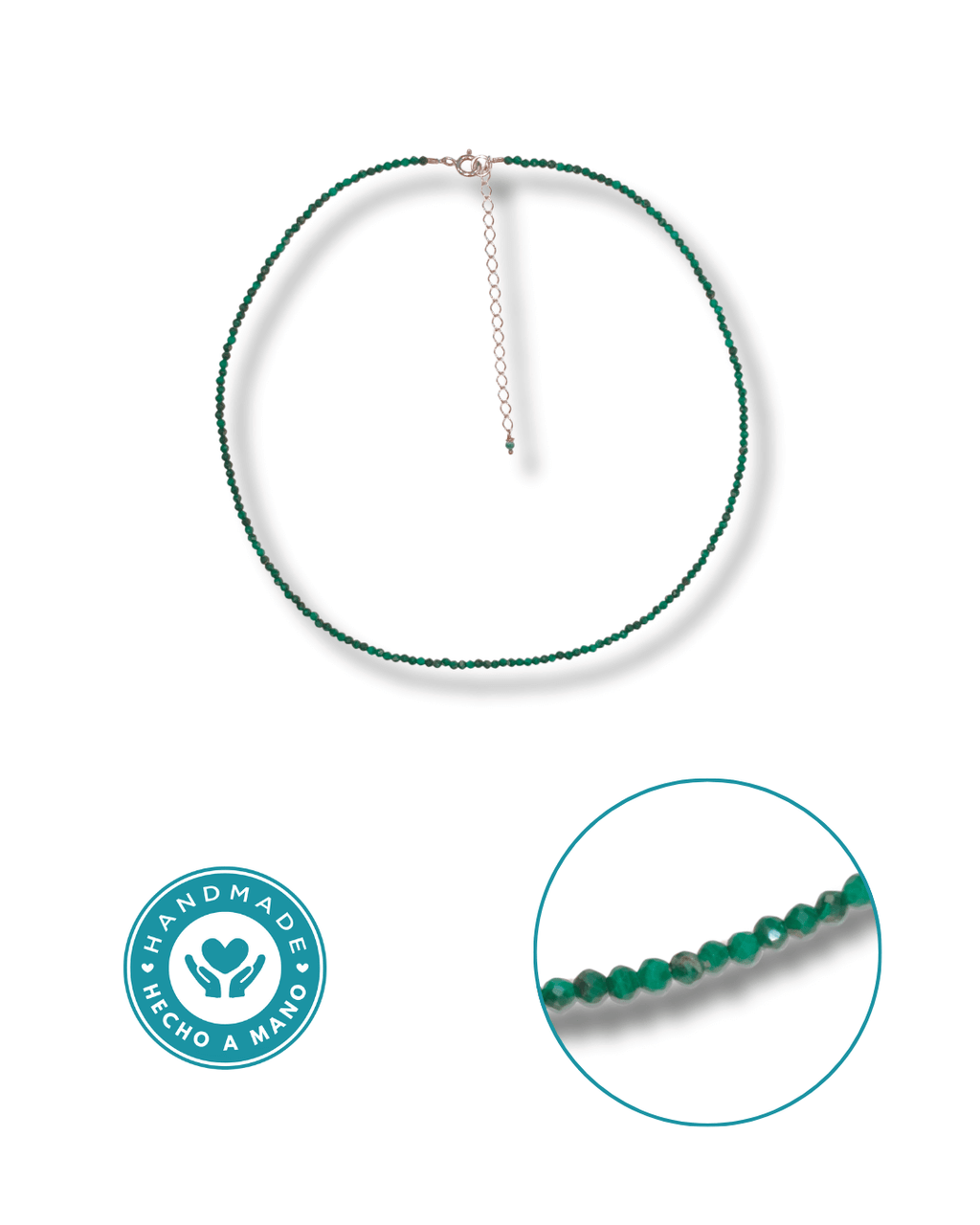Gargantilla Malaquita Plata Ley