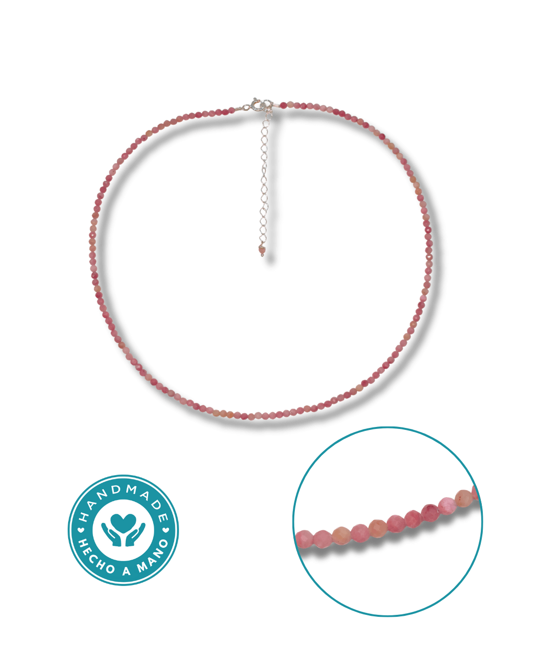 Gargantilla Rodonita Plata Ley