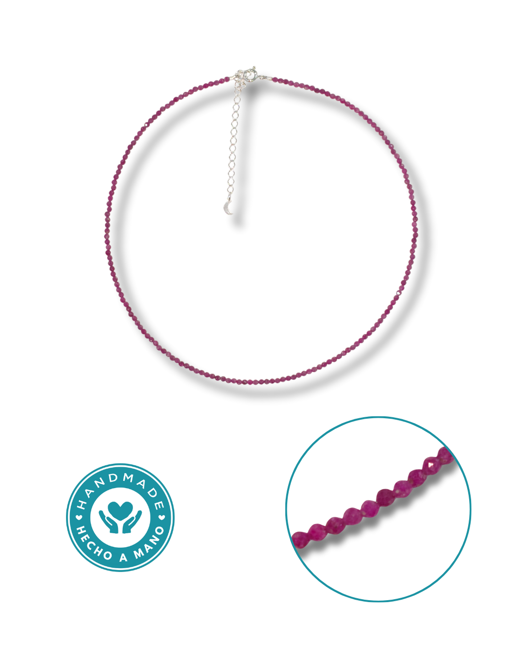 Gargantilla Rubi Plata Ley