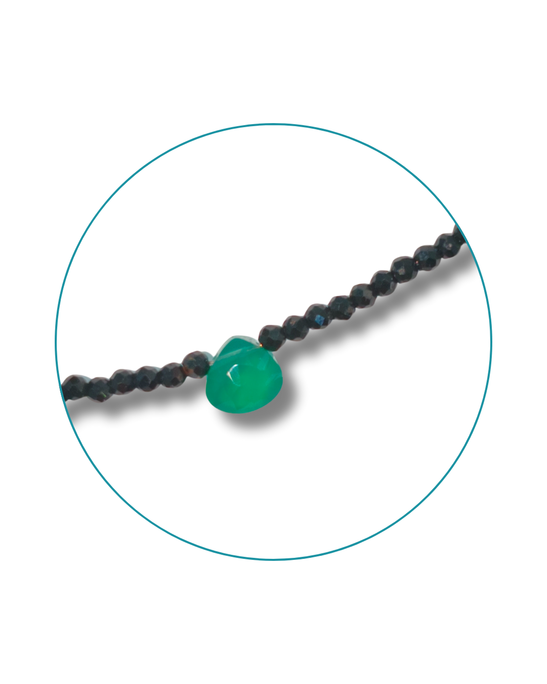 Gargantilla Turmalina Negra y Crisoprasa Plata Ley