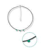 Gargantilla Turmalina Negra y Crisoprasa Plata Ley