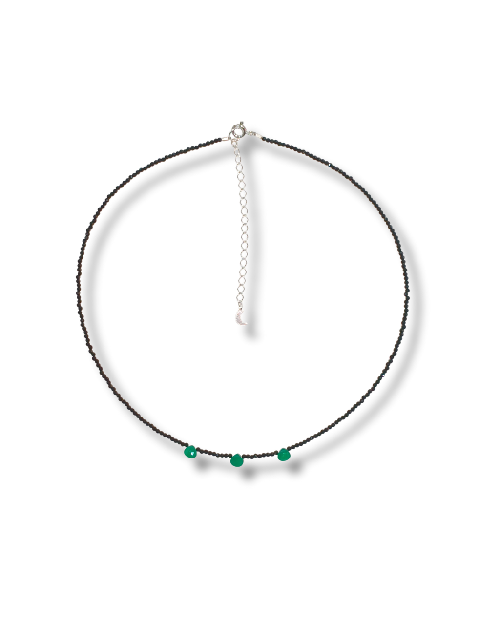 Gargantilla Turmalina Negra y Crisoprasa Plata Ley