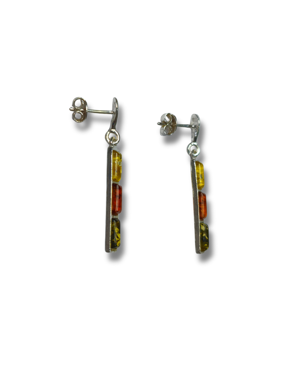 Pendientes Ambar Plata Ley LS01