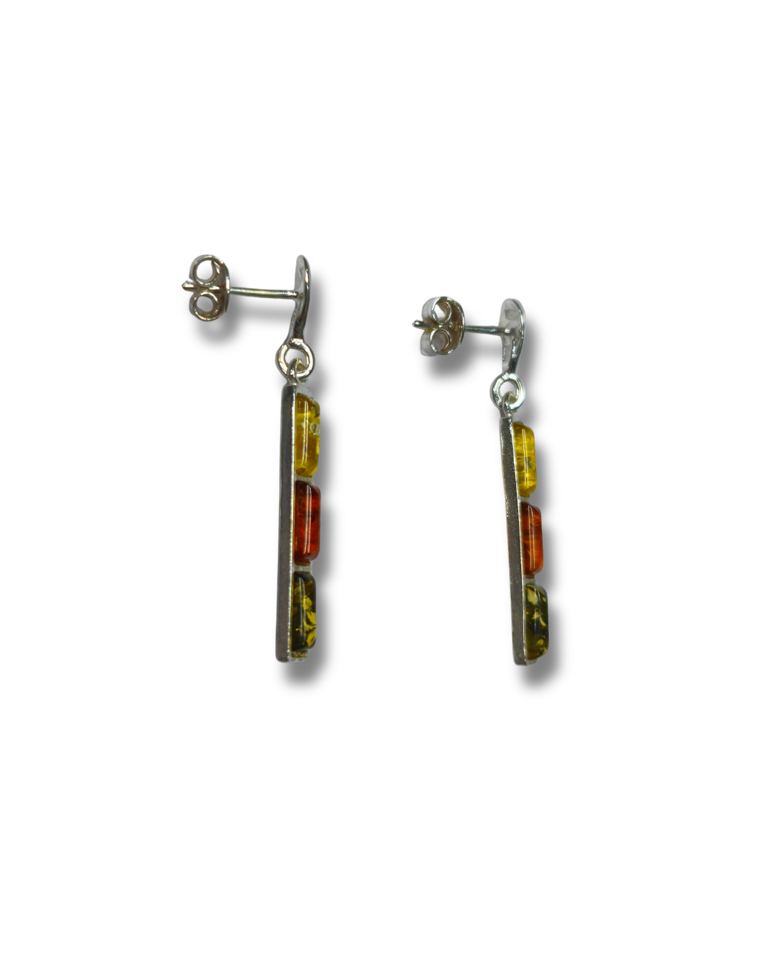 Pendientes Ambar Plata Ley LS01