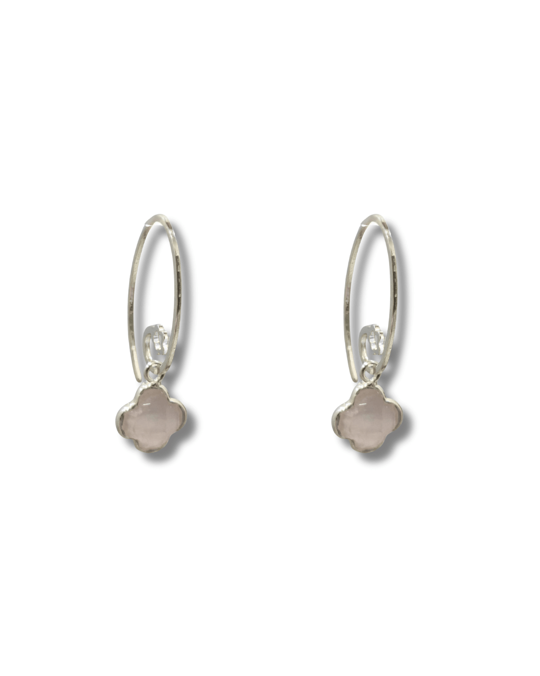 Pendientes Cuarzo Rosa Plata Ley LS02