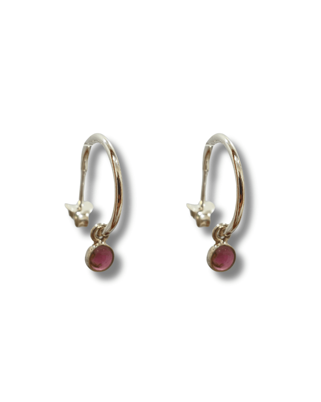 Pendientes Turmalina Rosa Plata Ley LS01