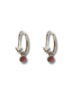 Pendientes Turmalina Rosa Plata Ley LS01