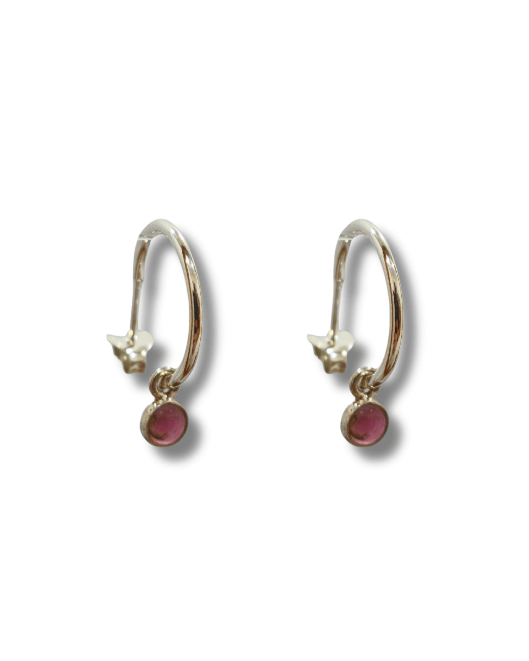 Pendientes Turmalina Rosa Plata Ley LS01