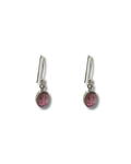 Pendientes Turmalina Rosa Plata Ley