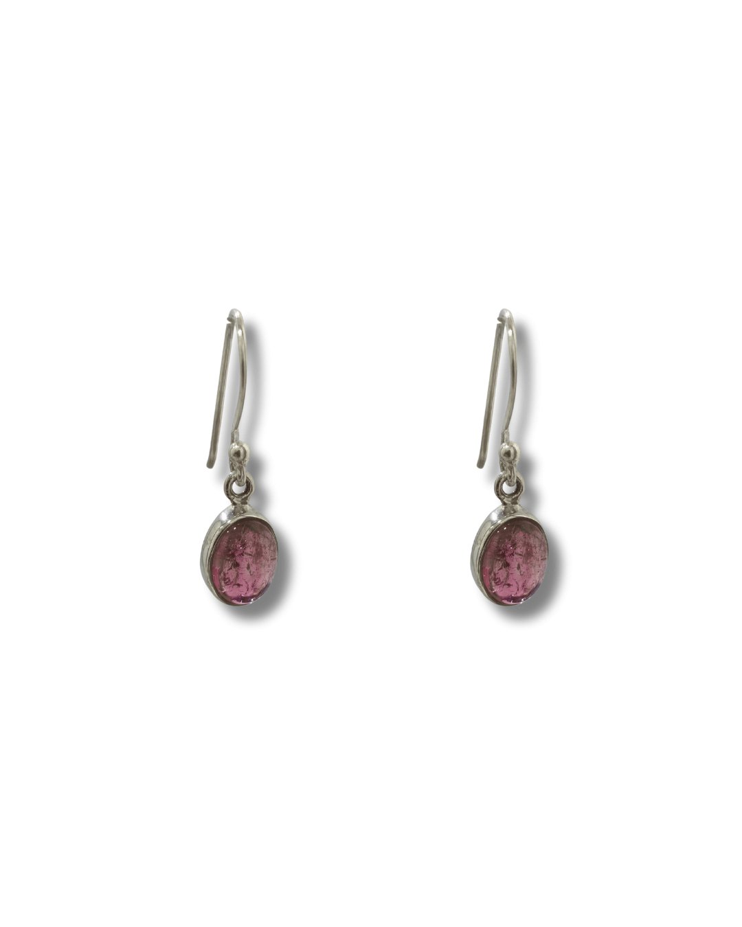 Pendientes Turmalina Rosa Plata Ley