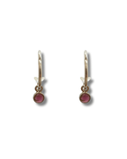 Pendientes Turmalina Rosa Plata Ley LS01