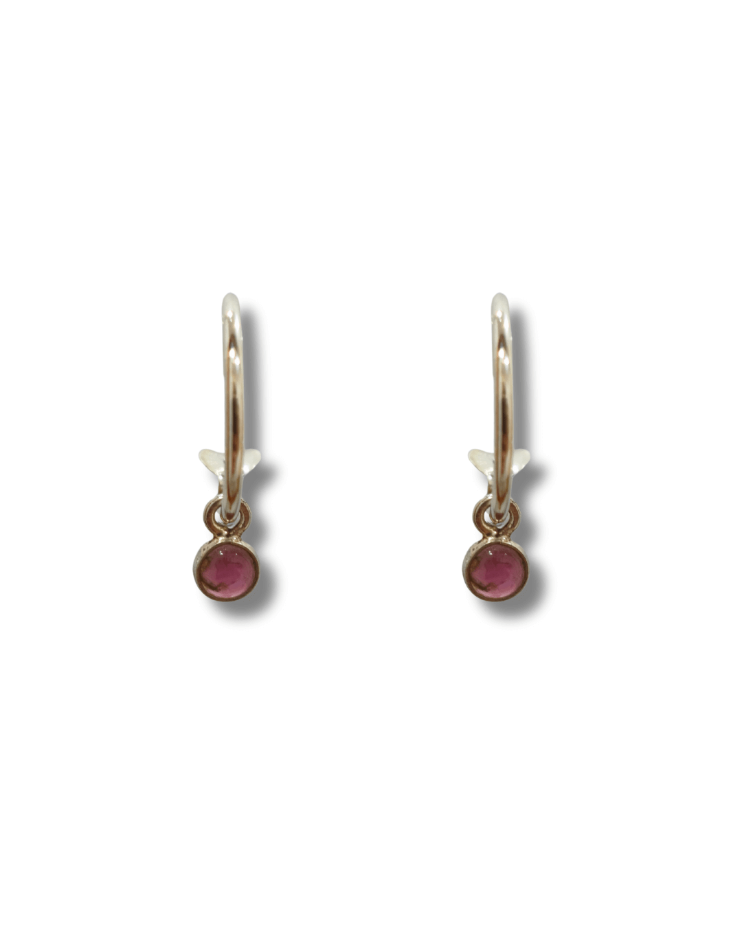 Pendientes Turmalina Rosa Plata Ley LS01