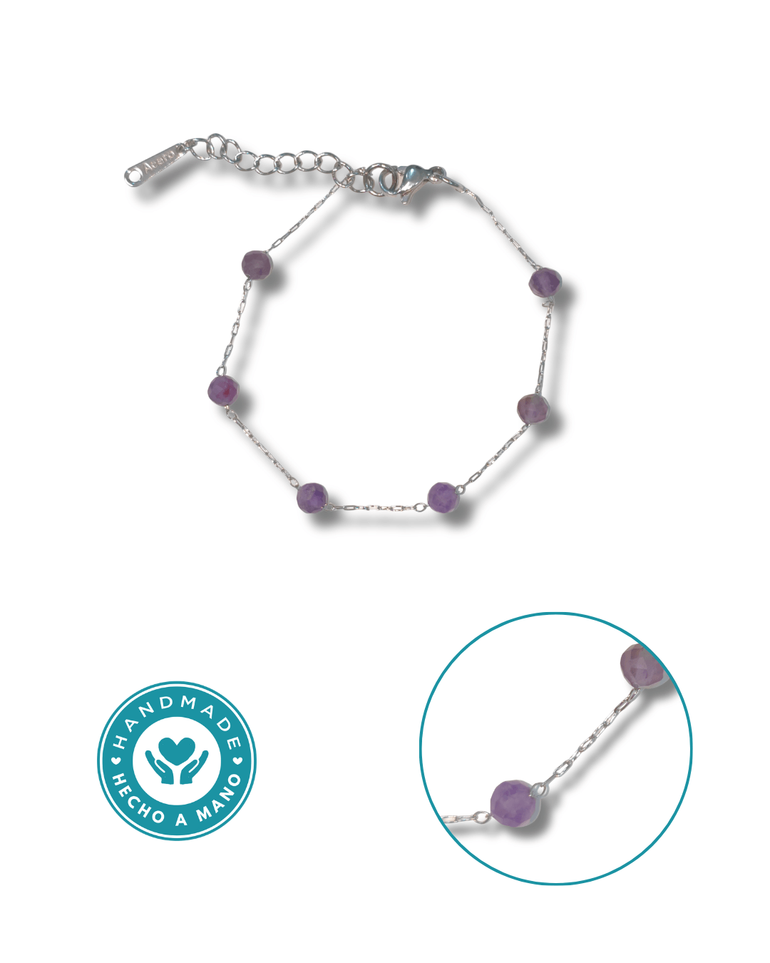 Pulsera Amatista Acero