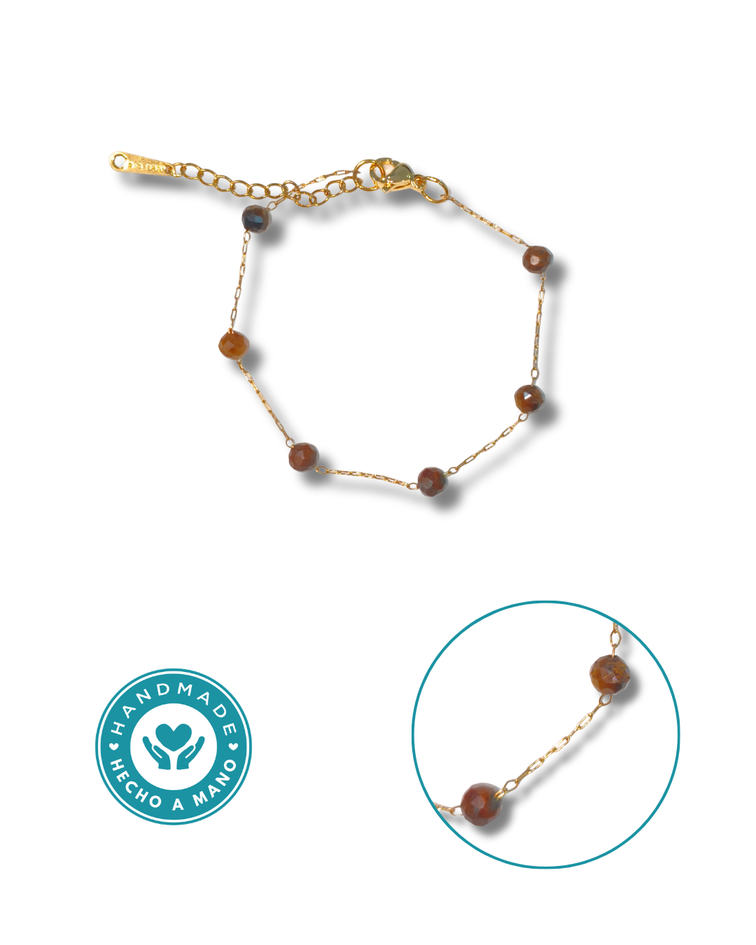 Pulsera Ojo de Tigre Acero Dorado