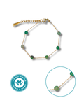 Pulsera Agata Verde Acero Dorado