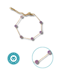 Pulsera Amatista Acero Dorado