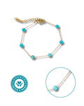 Pulsera Turquesa Acero Dorado