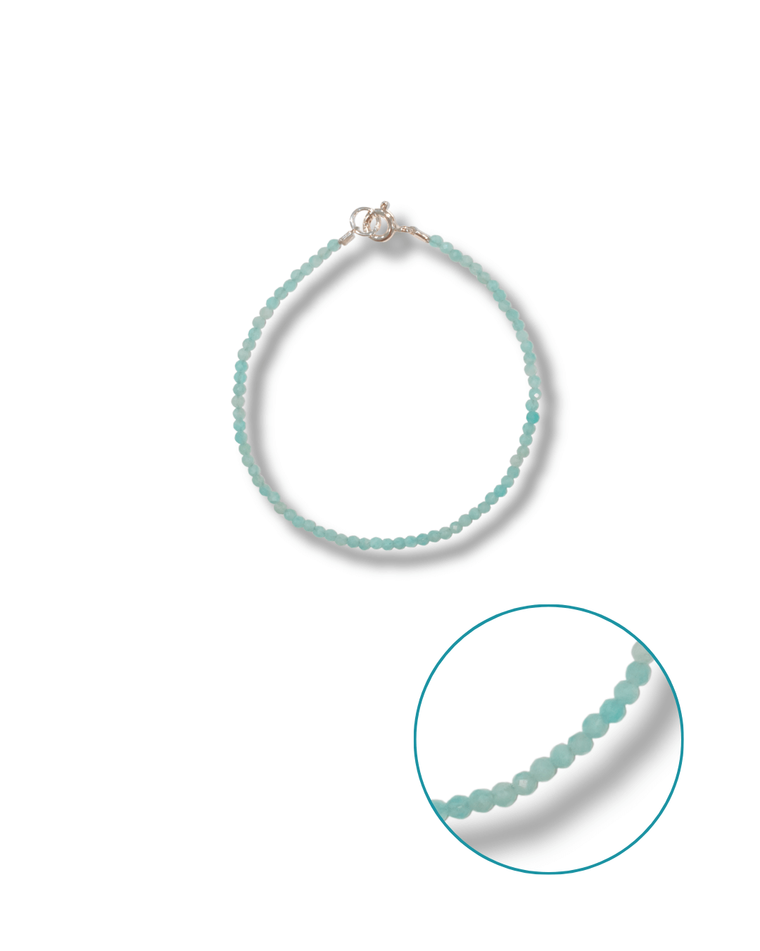 Pulsera Amazonita Plata Ley