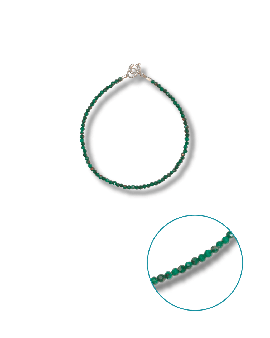 Pulsera Malaquita Plata Ley