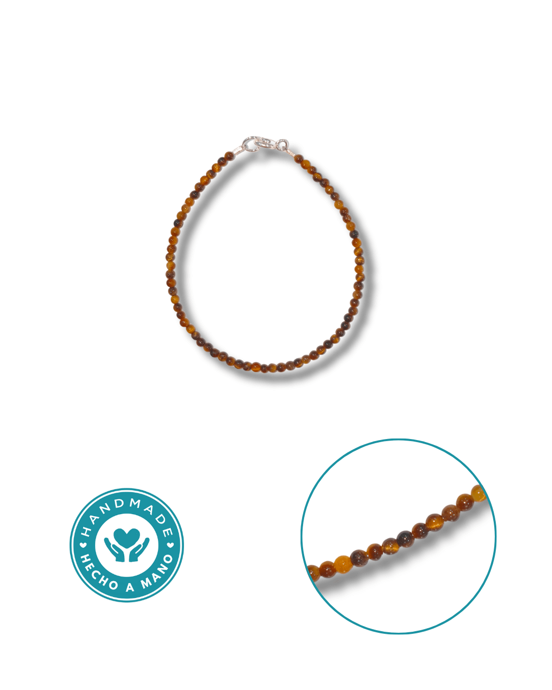 Pulsera Ojo de Tigre Plata Ley