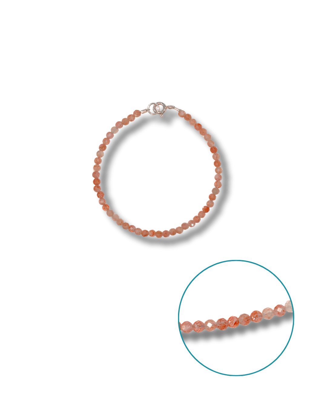 Pulsera Piedra Sol Plata Ley